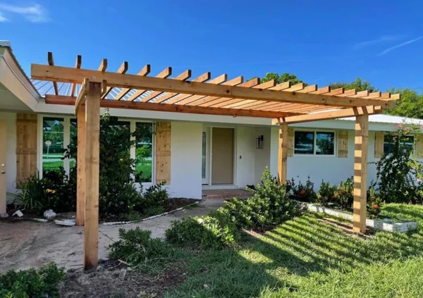 Pergola and Landscape Bed Finish