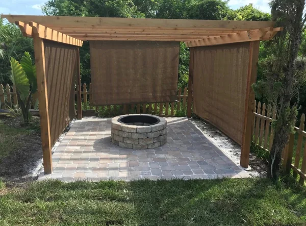 Pergola Fire Pit Sitting Area