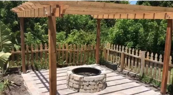 Pergola and Fire Pit Hardscape